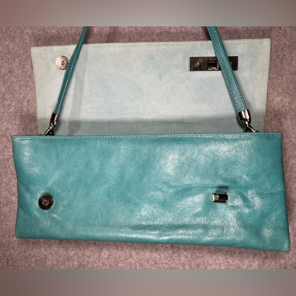 Large Leather Purse Clutch Bag Python Snakeskin T… - image 8